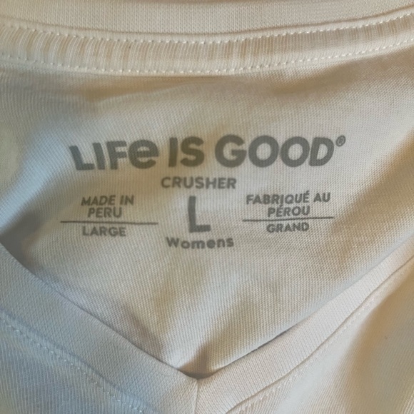 Life Is Good Women's White 'Love Unites Us' Crusher Tee Size Large - Picture 3 of 3